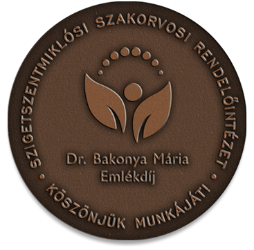 A Dr. Bakonya Mária Emlékdíj plakettje